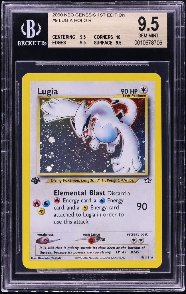 2000 Pokemon Neo Genesis 1st Edition Holo Lugia #9 BGS 9.5 GEM MINT