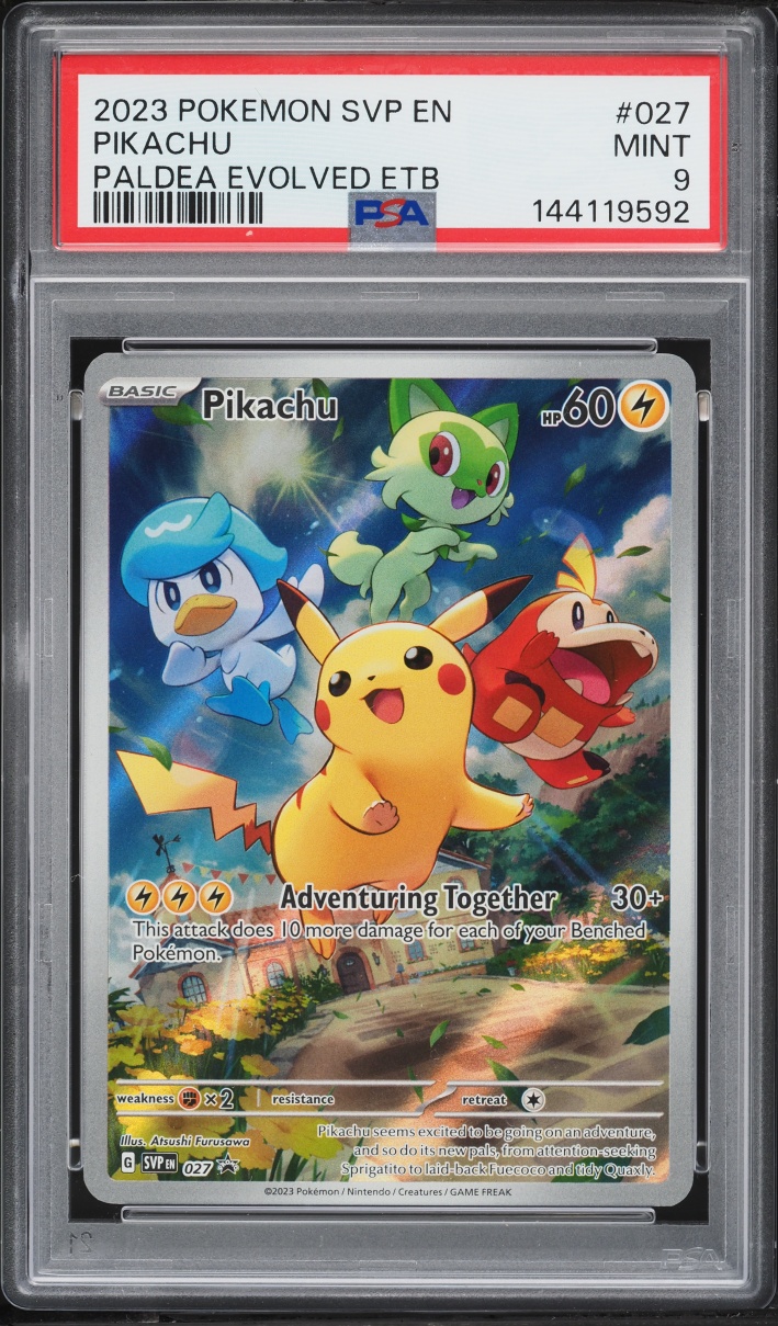 2023 Pokemon Scarlet & Violet Promo Paldea Evolved ETB Full Art Pikachu #27 PSA 9 MINT