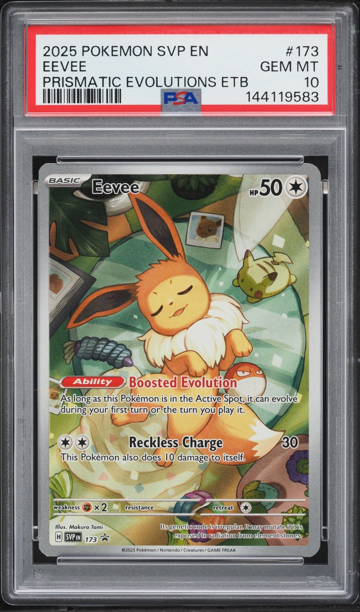 2025 Pokemon SV Promo Prismatic Evolutions ETB Full Art Eevee #173 PSA 10 GEM MINT