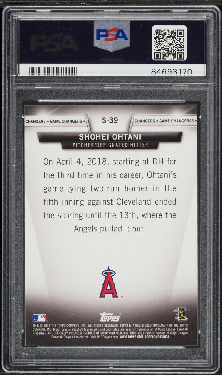 2018 Topps Update Salute Blue Shohei Ohtani ROOKIE #S-39 PSA 10 GEM MINT