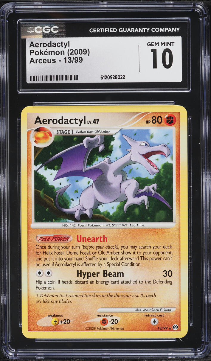 2009 Pokemon Arceus Aerodactyl #13 CGC 10 GEM MINT