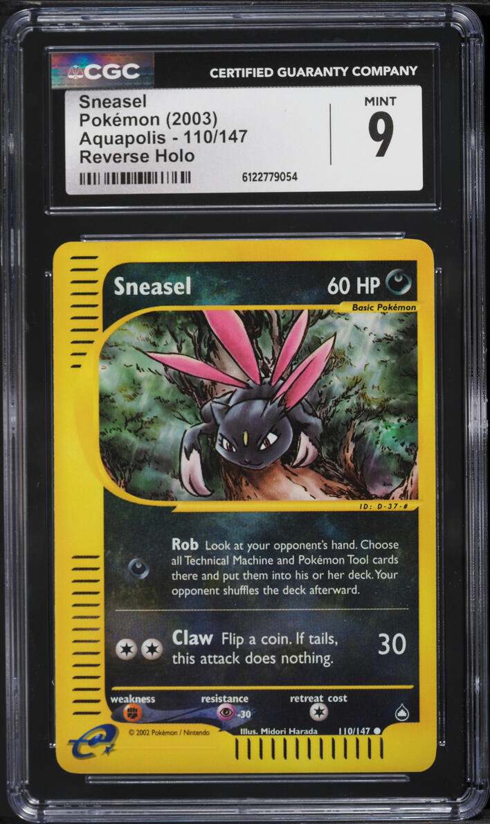 2003 Pokemon Aquapolis Reverse Holo Sneasel #110 CGC 9 MINT
