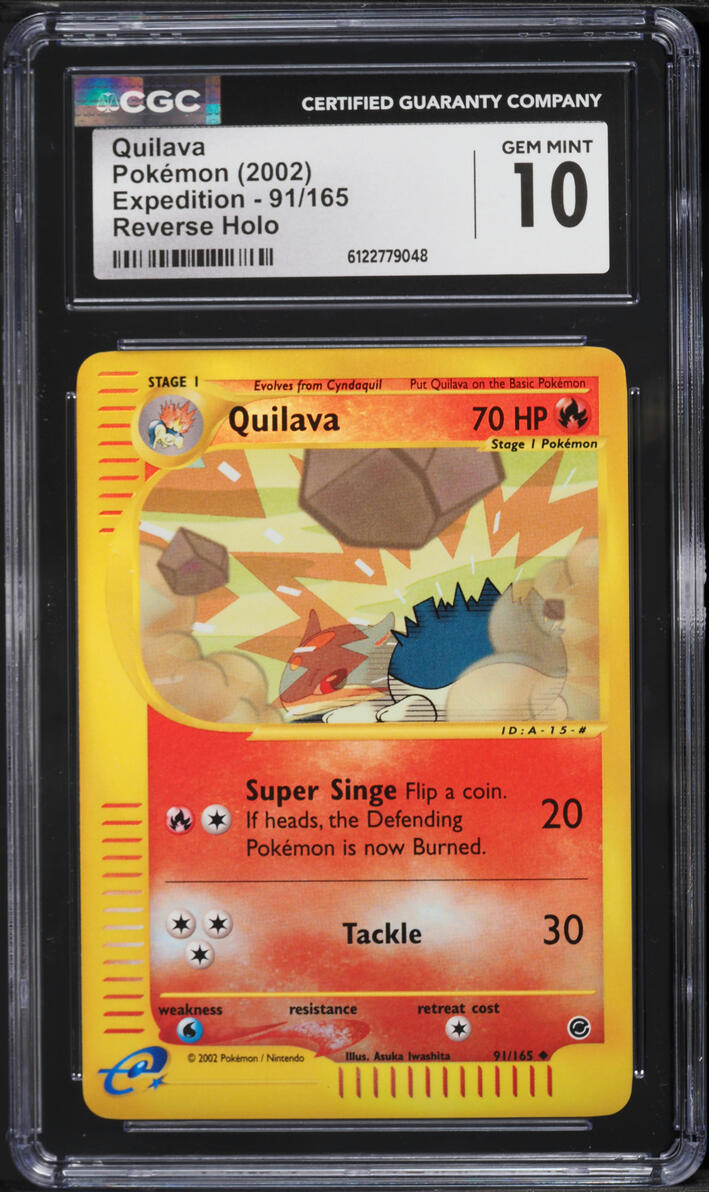 2002 Pokemon Expedition Reverse Holo Quilava #91 CGC 10 GEM MINT