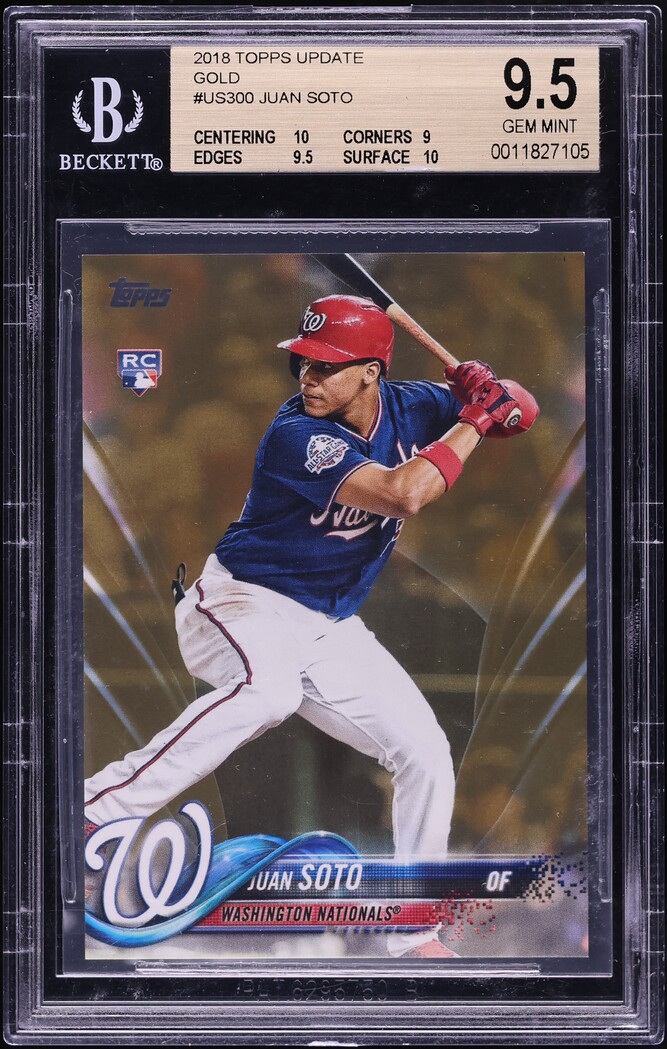 2018 Topps Update Gold Juan Soto ROOKIE /2018 #US300 BGS 9.5 GEM MINT