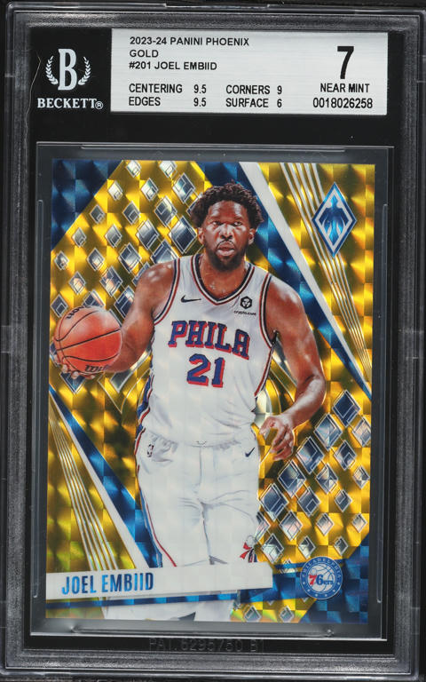 2023 Panini Phoenix Teal Lazer Joel Embiid #201 SGC 10 GEM MINT on