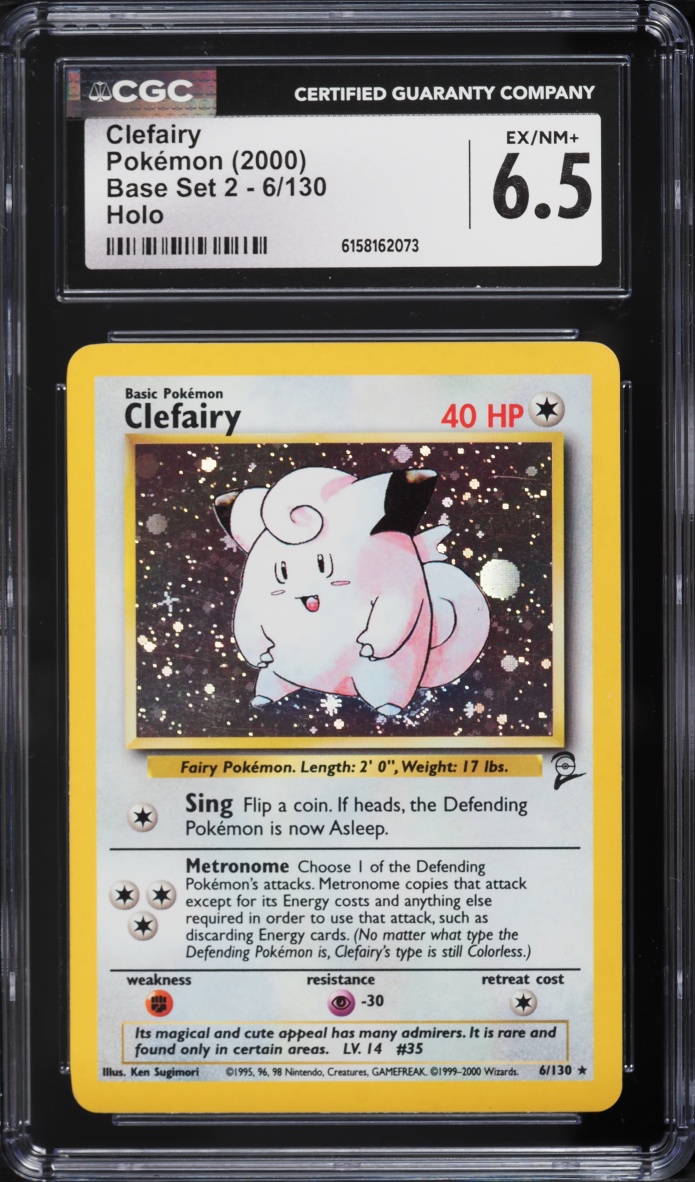 2000 Pokemon Base Set 2 Holo Clefairy #6 JSA CGC 6.5 EXMT+