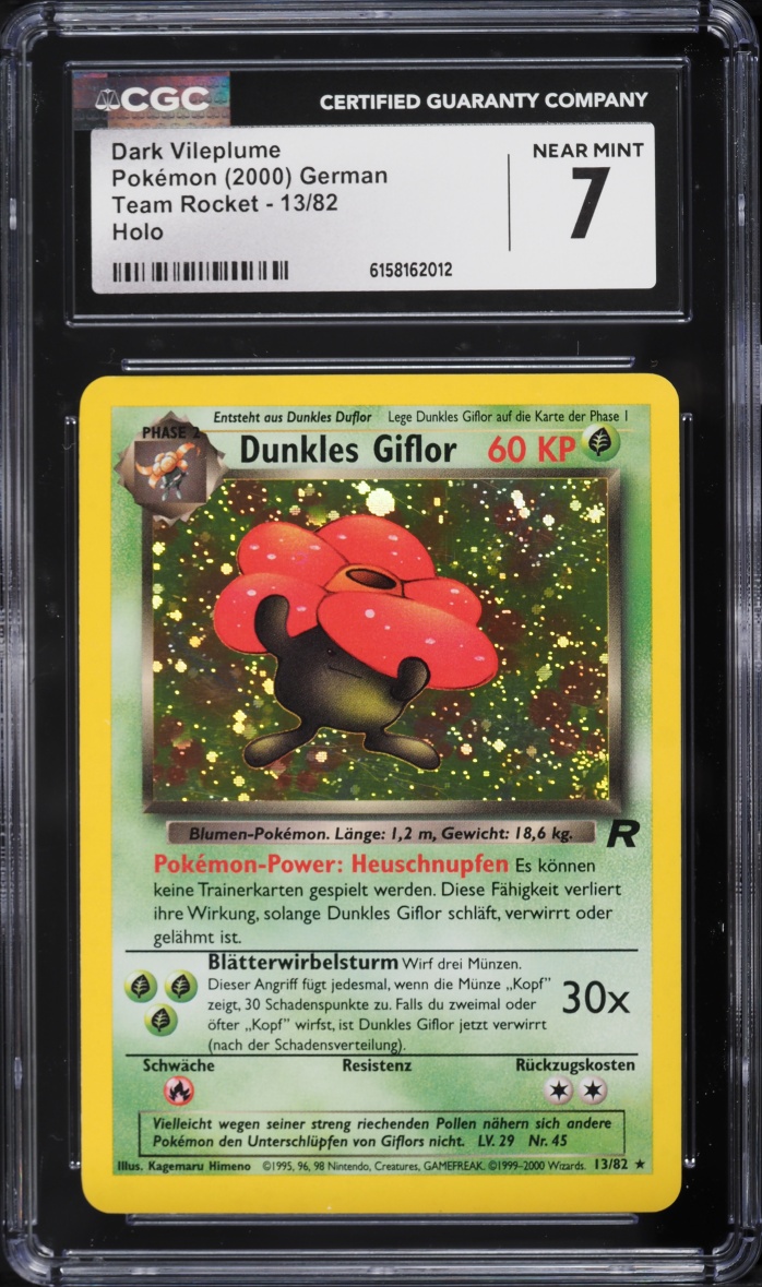 2000 Pokemon German Team Rocket Holo Dark Vileplume #13 CGC 7 NRMT