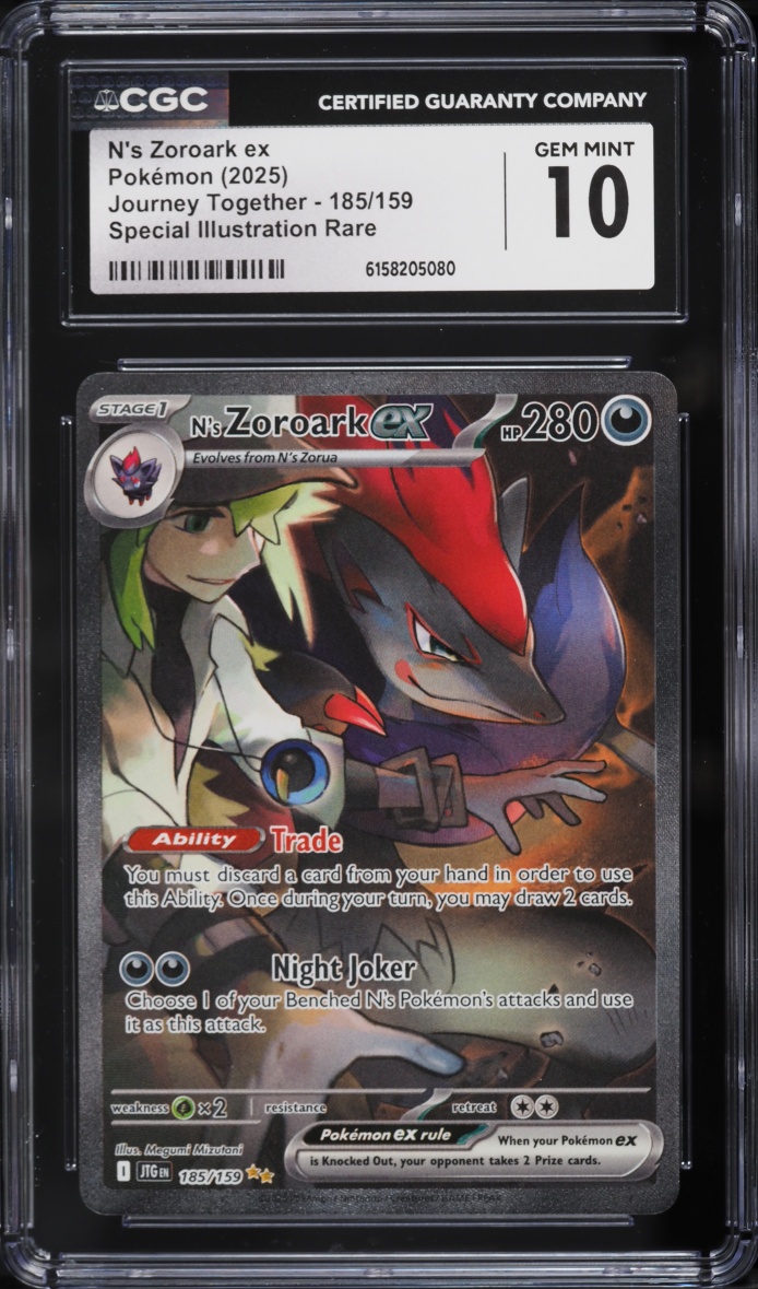 2025 Pokemon Scarlet & Violet Journey Together SIR N's Zoroark EX #185 CGC 10 GEM MINT