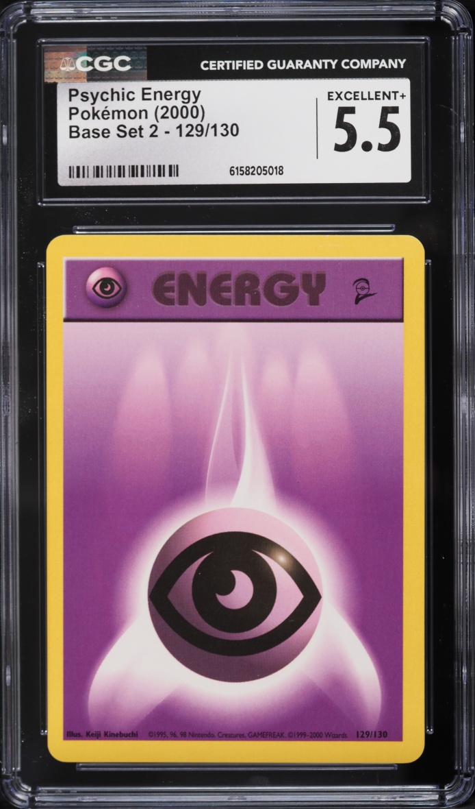 2000 Pokemon Base Set 2 Psychic Energy #129 CGC 5.5 EX+