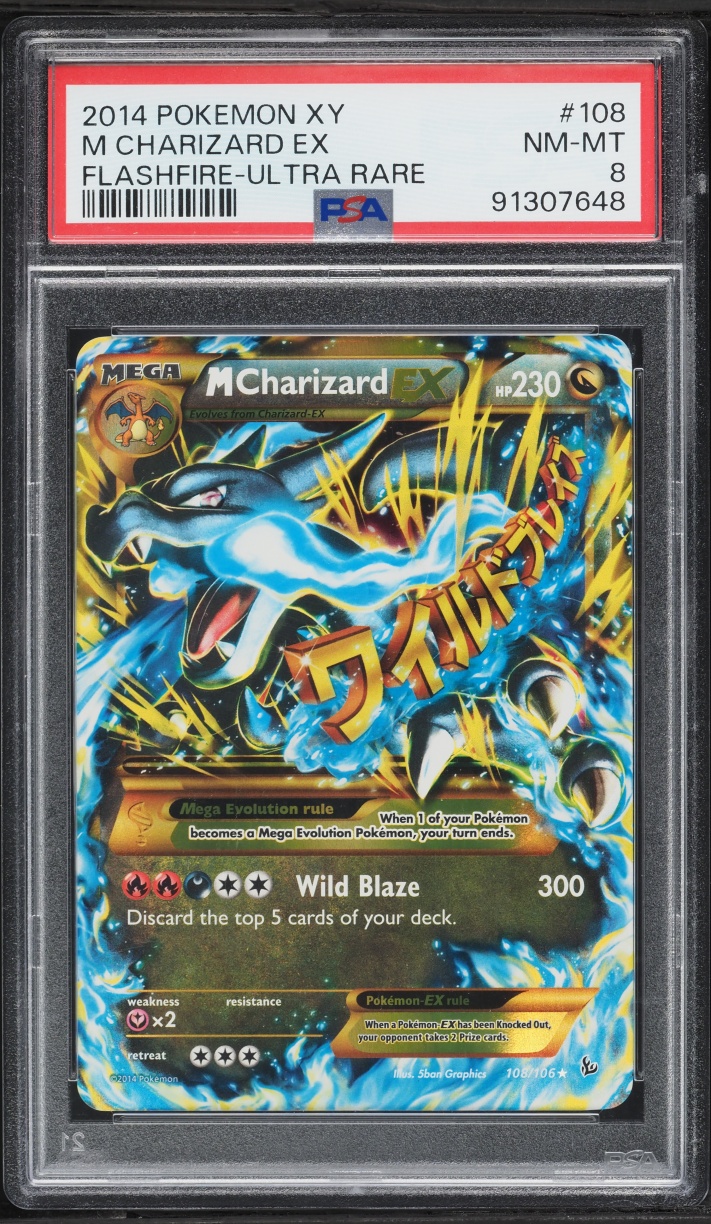 2014 Pokemon XY Flashfire SEC M Charizard EX #108 PSA 8 NM-MT