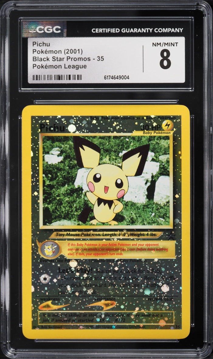 2001 Pokemon League Black Star Promo Pichu #35 CGC 8 NM-MT