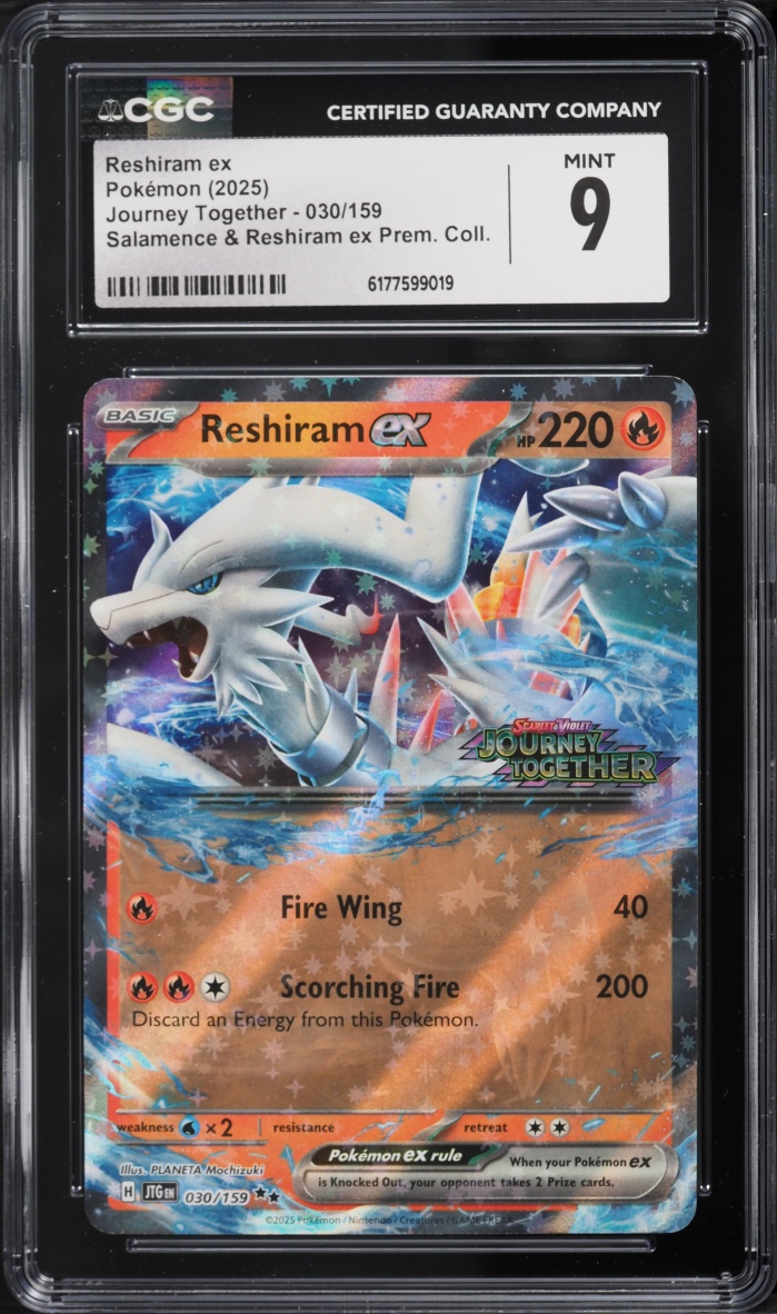 2025 Pokemon Scarlet & Violet Journey Together Holo Reshiram EX #30 CGC 9 MINT
