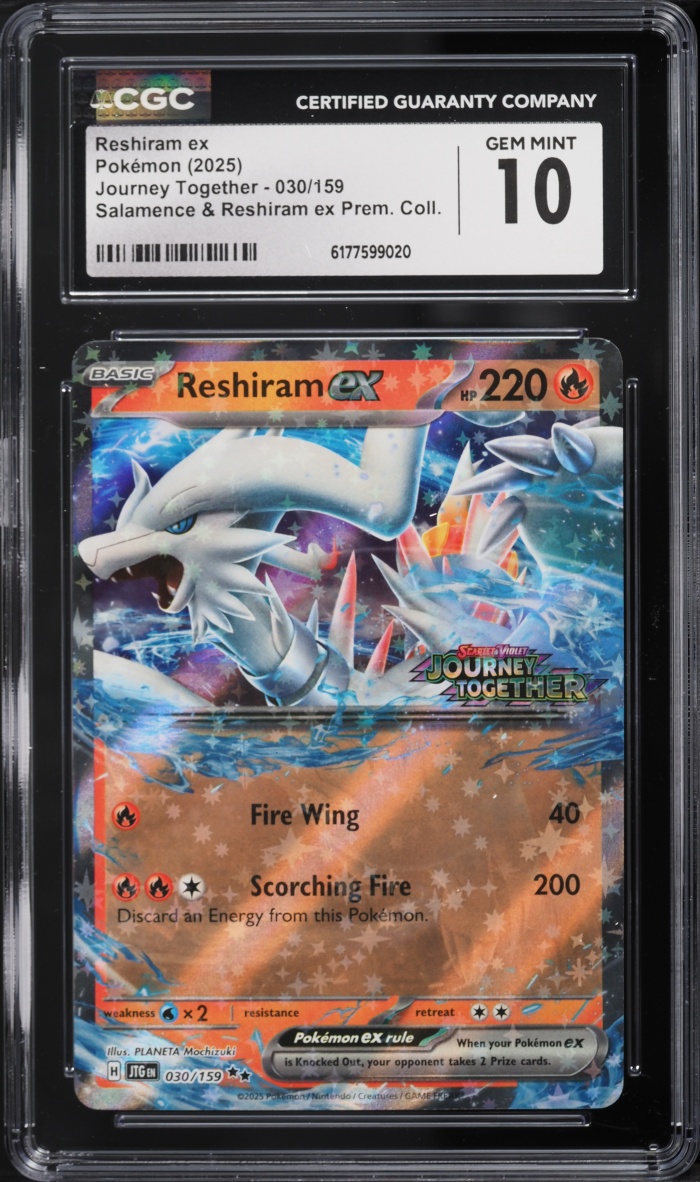 2025 Pokemon Scarlet & Violet Journey Together Holo Reshiram EX #30 CGC 10 GEM MINT