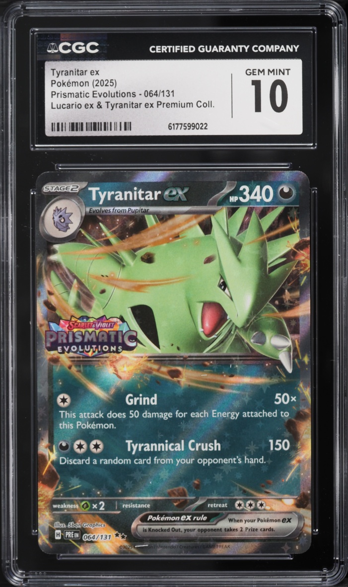 2025 Pokemon SV Prismatic Evolutions Premium Collection Tyranitar EX #64 CGC 10 GEM MINT