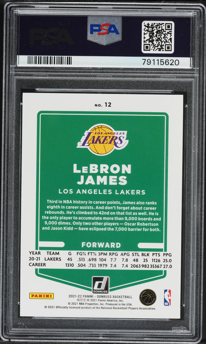 2021 Donruss Basketball LeBron James #12 PSA 10 GEM MINT