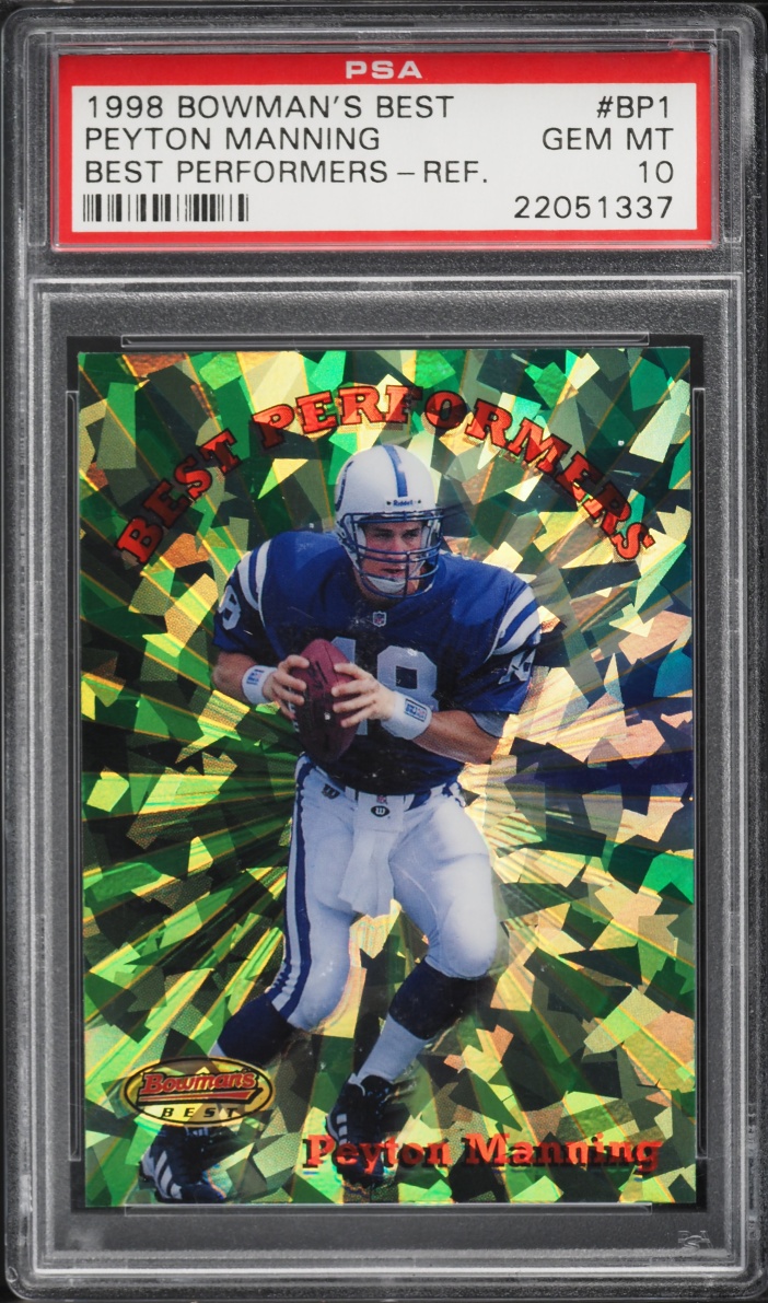 1998 Bowman's Best Performers Refractor Peyton Manning ROOKIE #BP1 PSA 10 GEM MINT