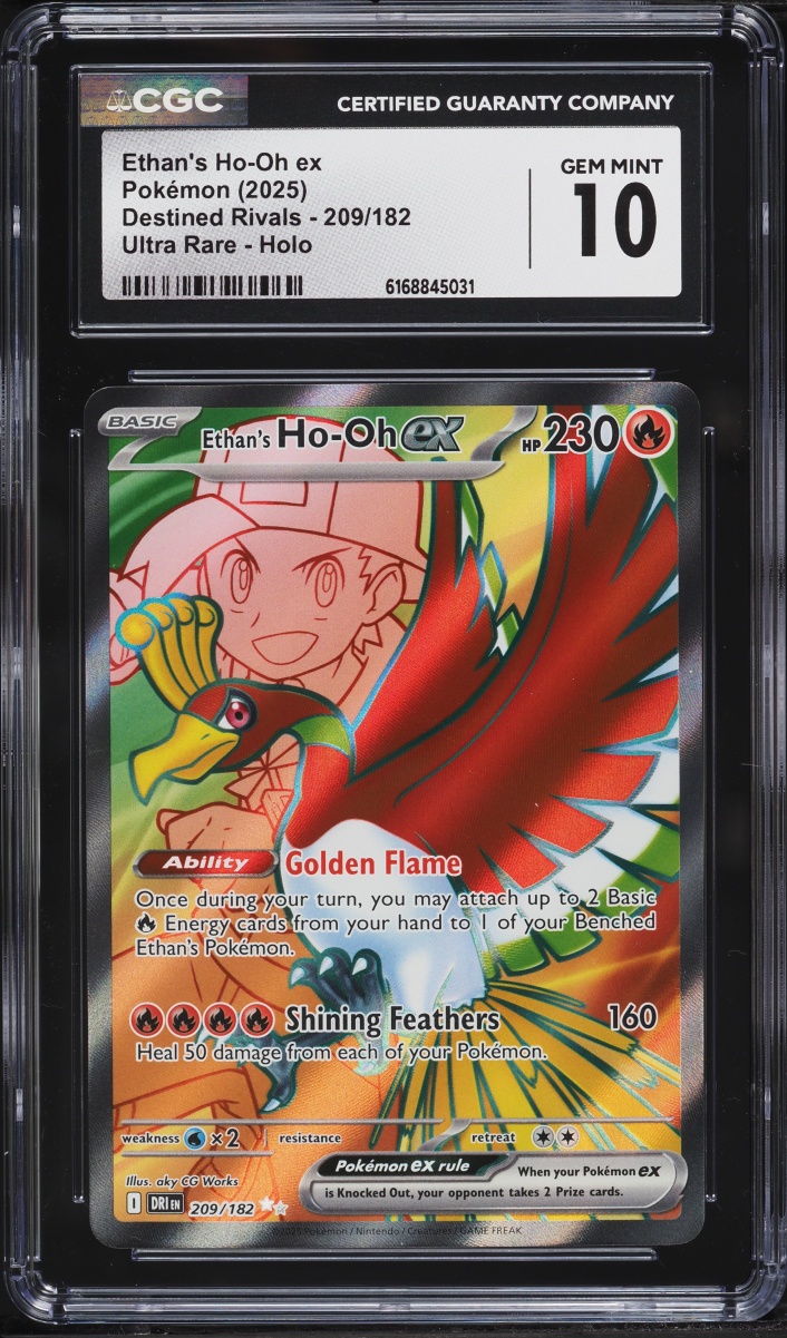 2025 Pokemon Scarlet & Violet Destined Rivals Full Art Ethan's Ho-Oh EX #209 CGC 10 GEM MINT