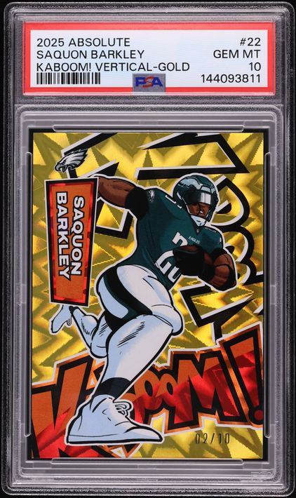2025 Absolute Kaboom Vertical Gold Saquon Barkley /10 #22 PSA 10 GEM MINT