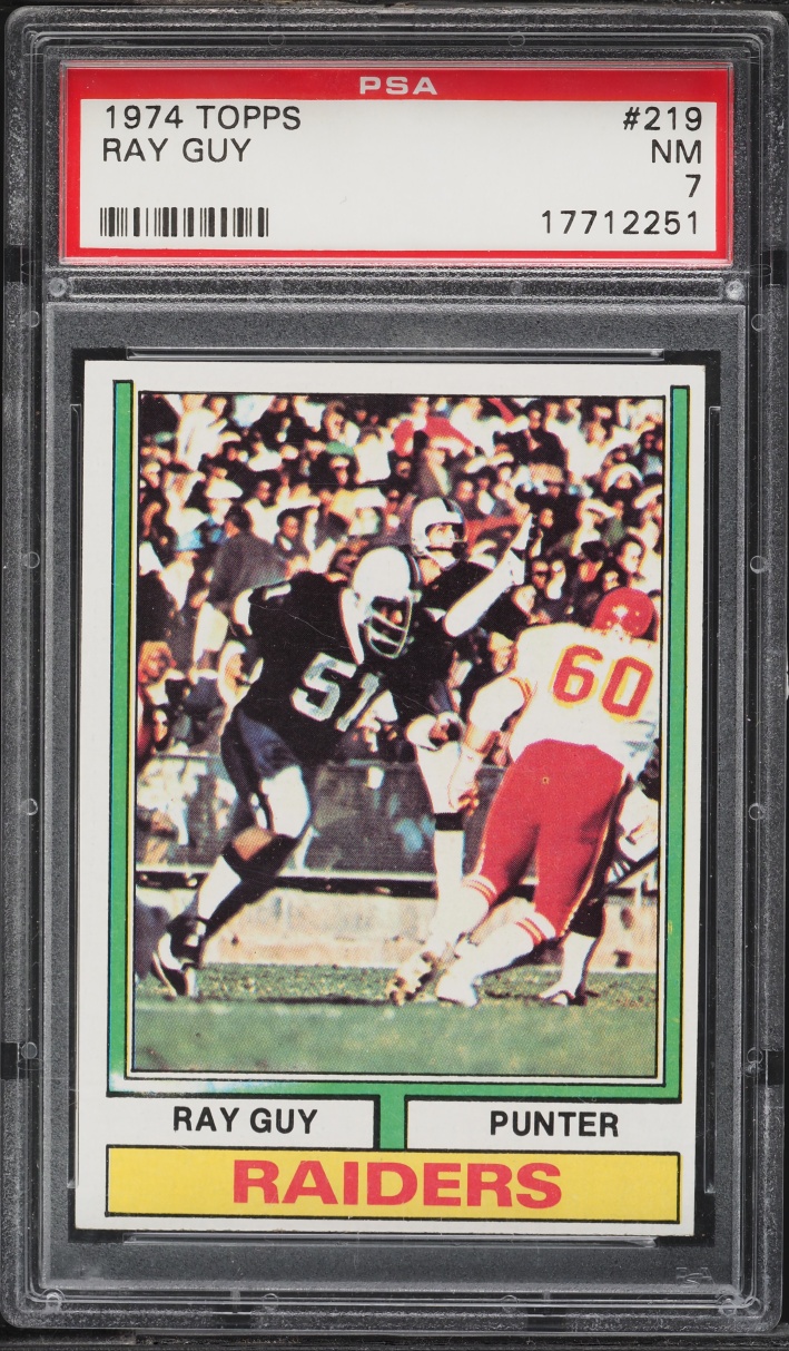 1974 Topps Football Ray Guy ROOKIE #219 PSA 7 NRMT
