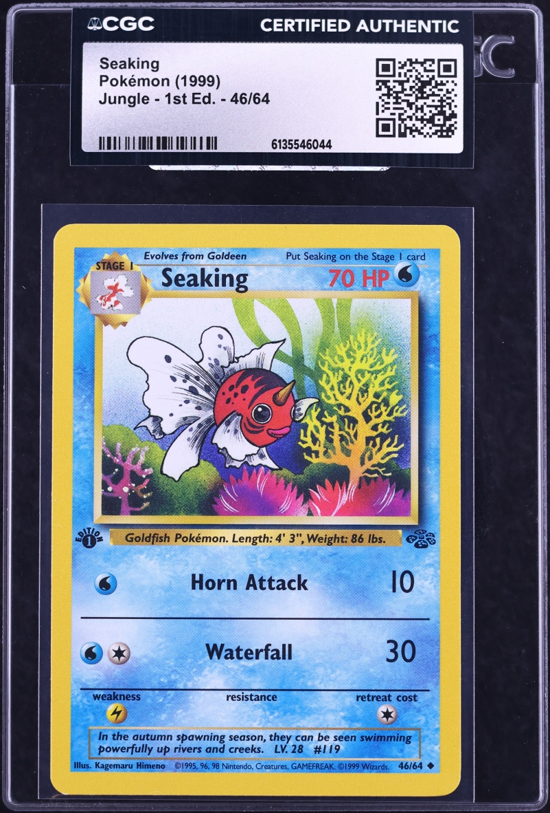 1999 Pokemon Jungle 1st Edition Seaking #46 CGC AUTH