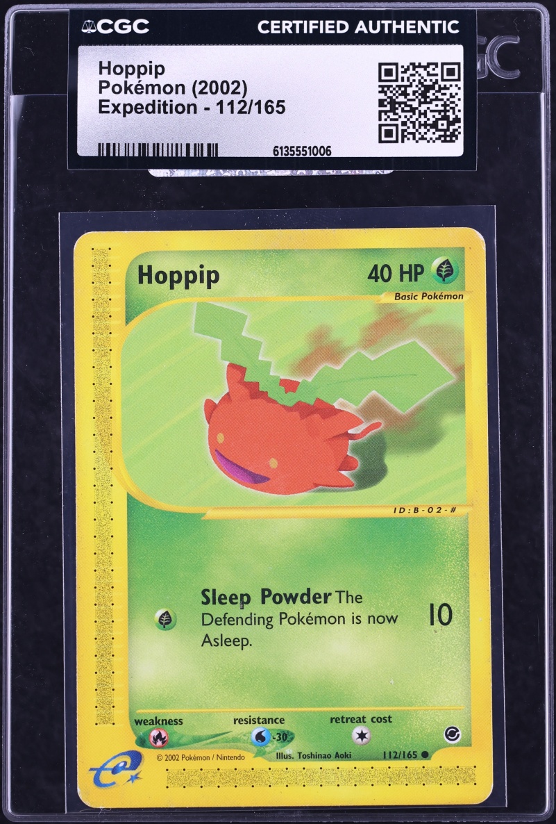2002 Pokemon Expedition Hoppip #112 CGC AUTH