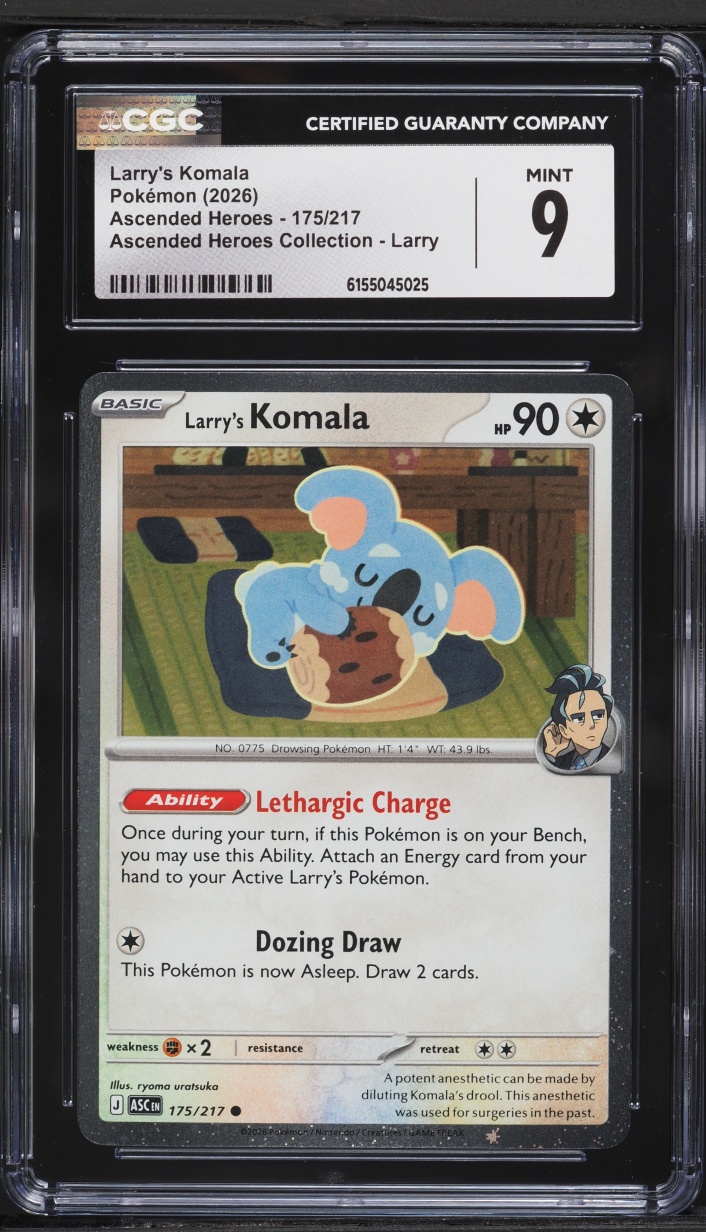 2026 Pokemon Mega Evolution Ascended Heroes Collection Larry's Komala #175 CGC 9 MINT