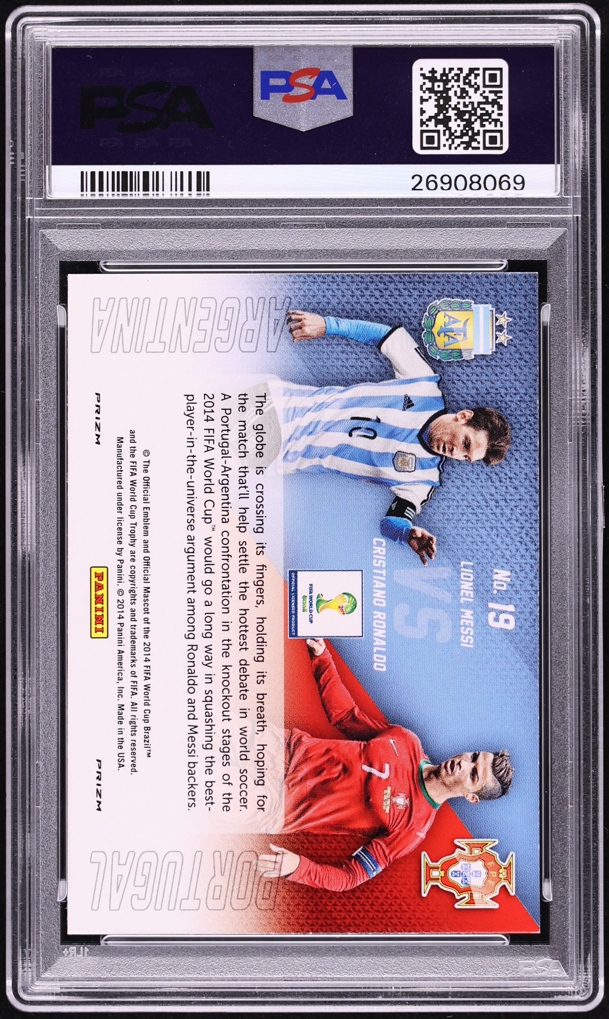 2014 Panini Prizm World Cup Blue Red Wave Cristiano Ronaldo Lionel