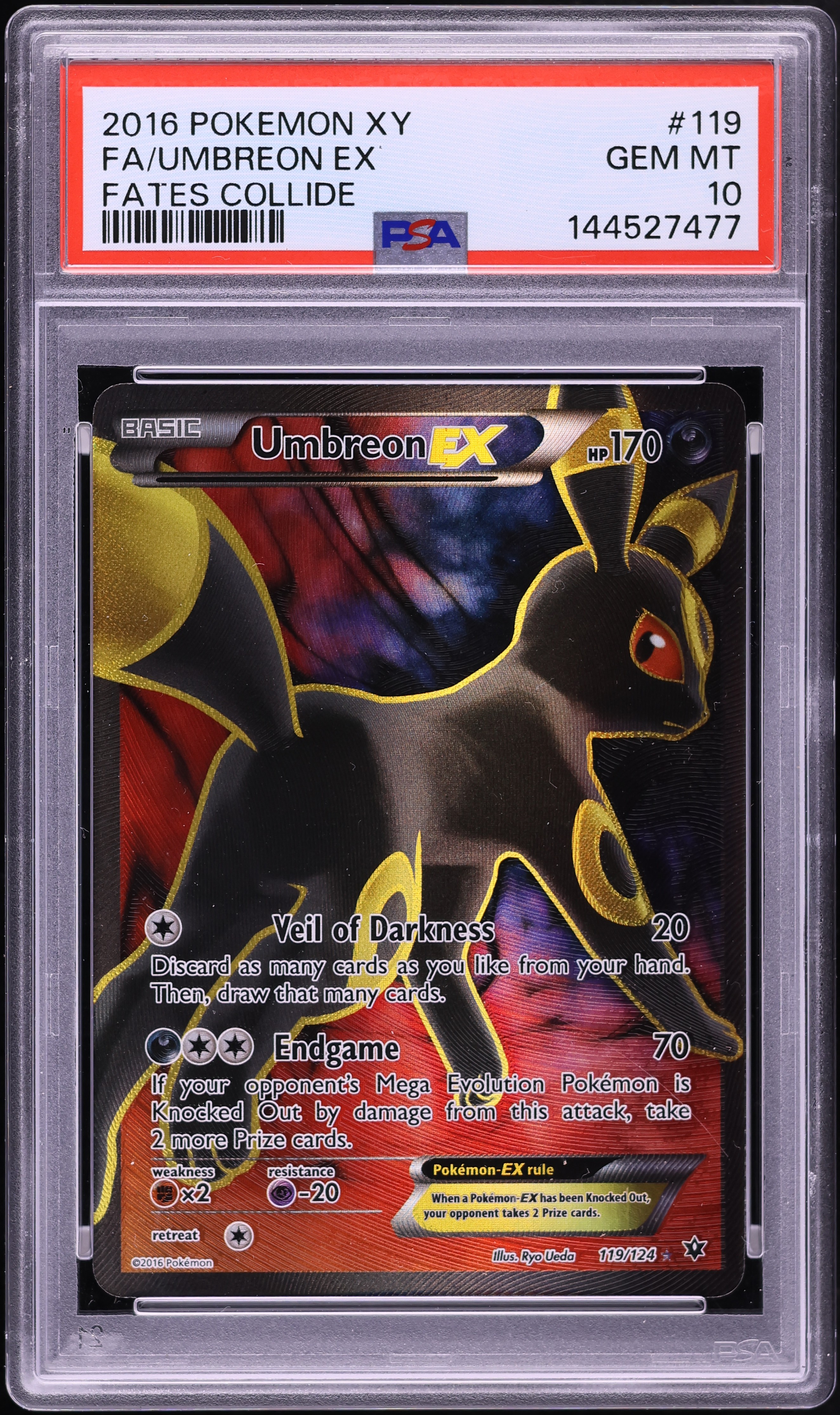 2016 Pokemon XY Fates Collide Full Art Umbreon Ex #119 PSA 10 GEM MINT