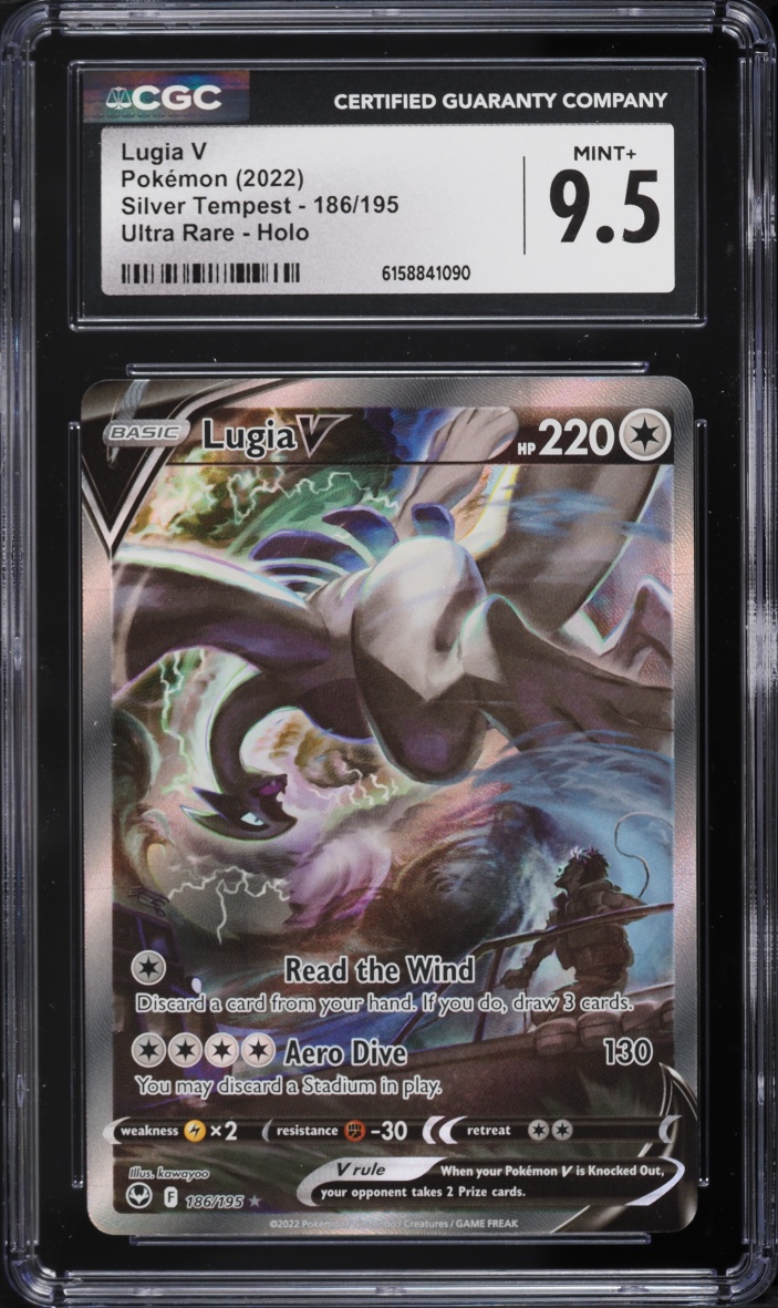 2022 Pokemon Sword & Shield Silver Tempest Alt Art Lugia V #186 CGC 9.5 MINT+