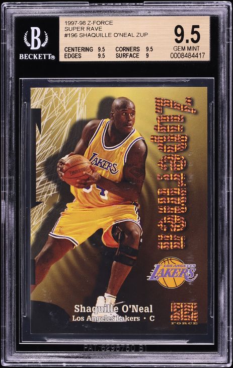 1997 Skybox Z-Force Zupermen Super Rave Shaquille O'Neal /50 #196 BGS 9.5 GEM MINT