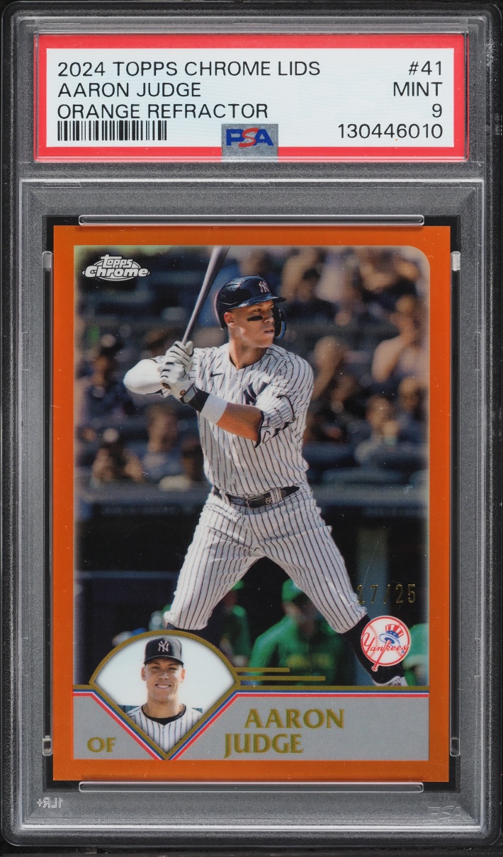 2024 Topps Chrome Lids Orange Refractor Aaron Judge /25 #41 PSA 9 MINT