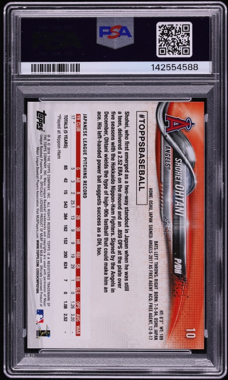 2018 Topps New Era Shohei Ohtani ROOKIE #10 PSA 8 NM-MT