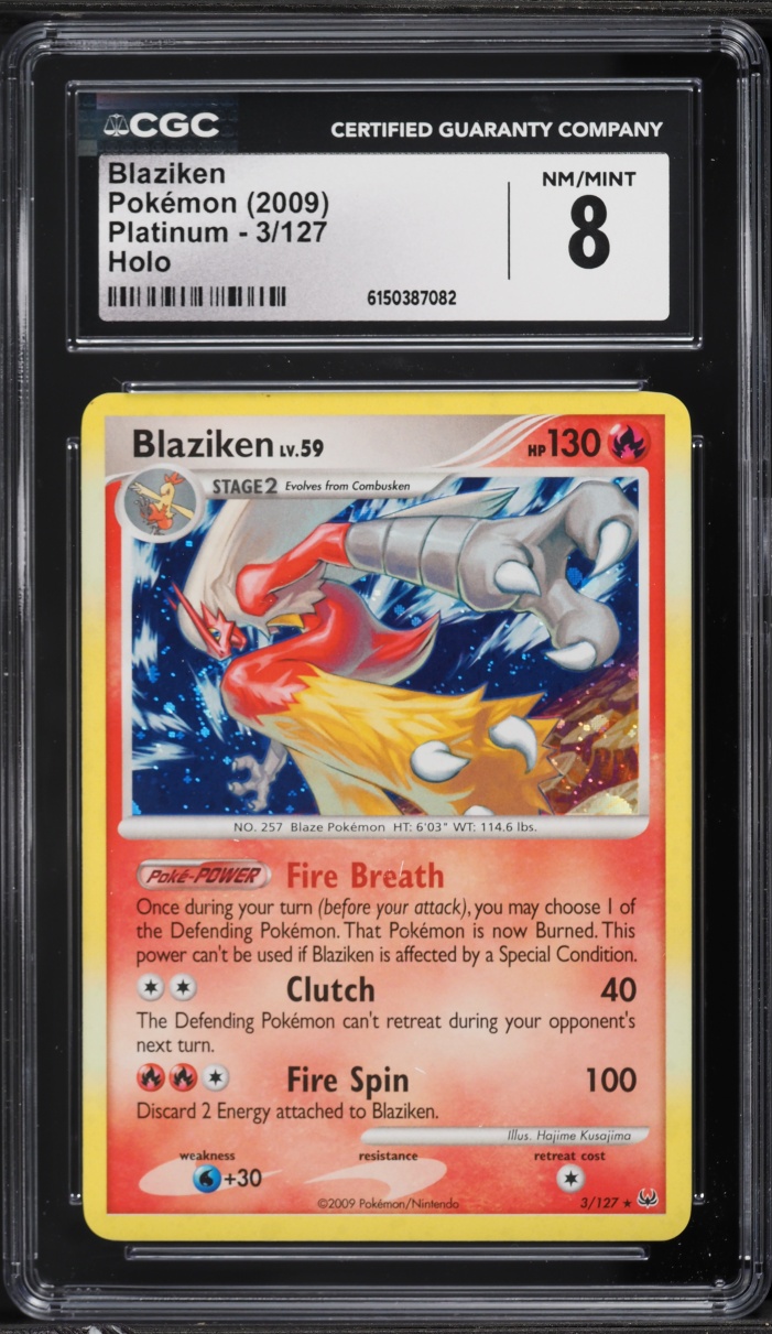 2009 Pokemon Platinum Holo Blaziken #3 CGC 8 NM-MT