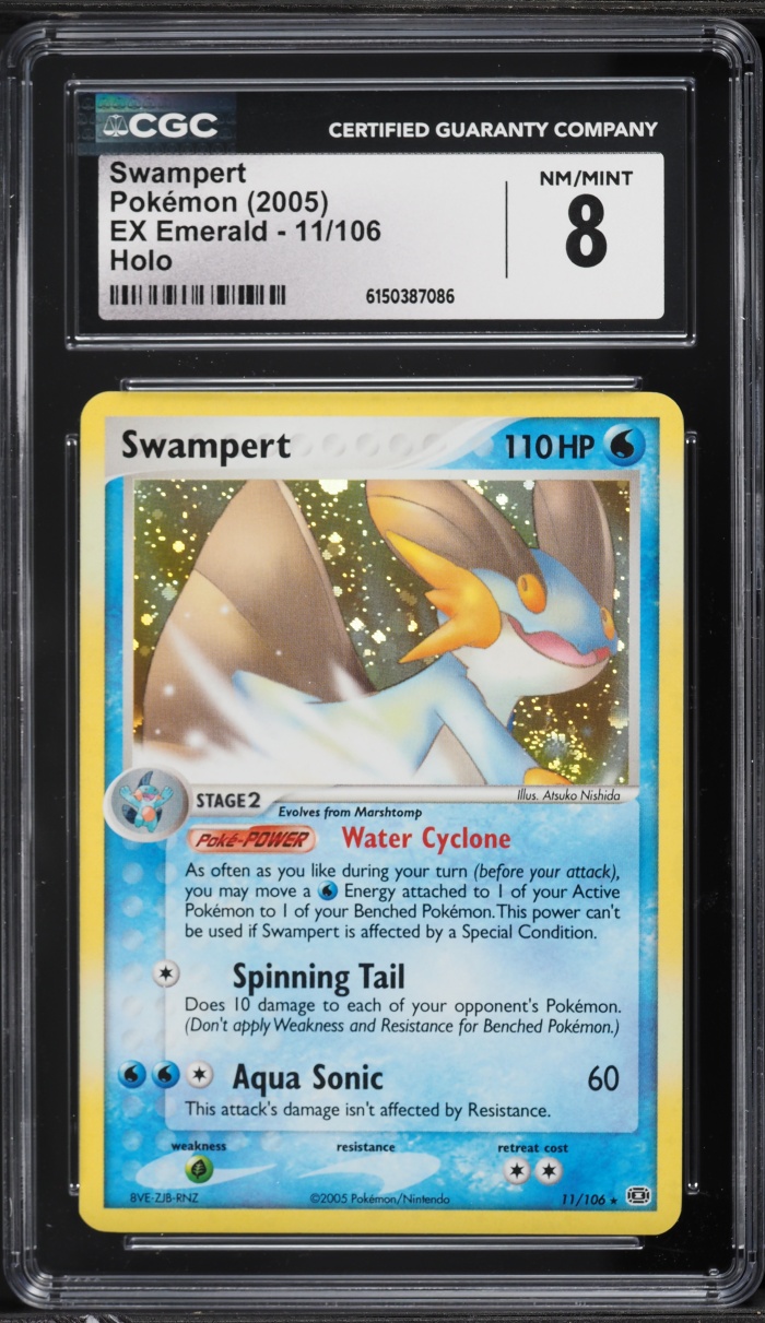 2005 Pokemon EX Emerald Holo Swampert #11 CGC 8 NM-MT