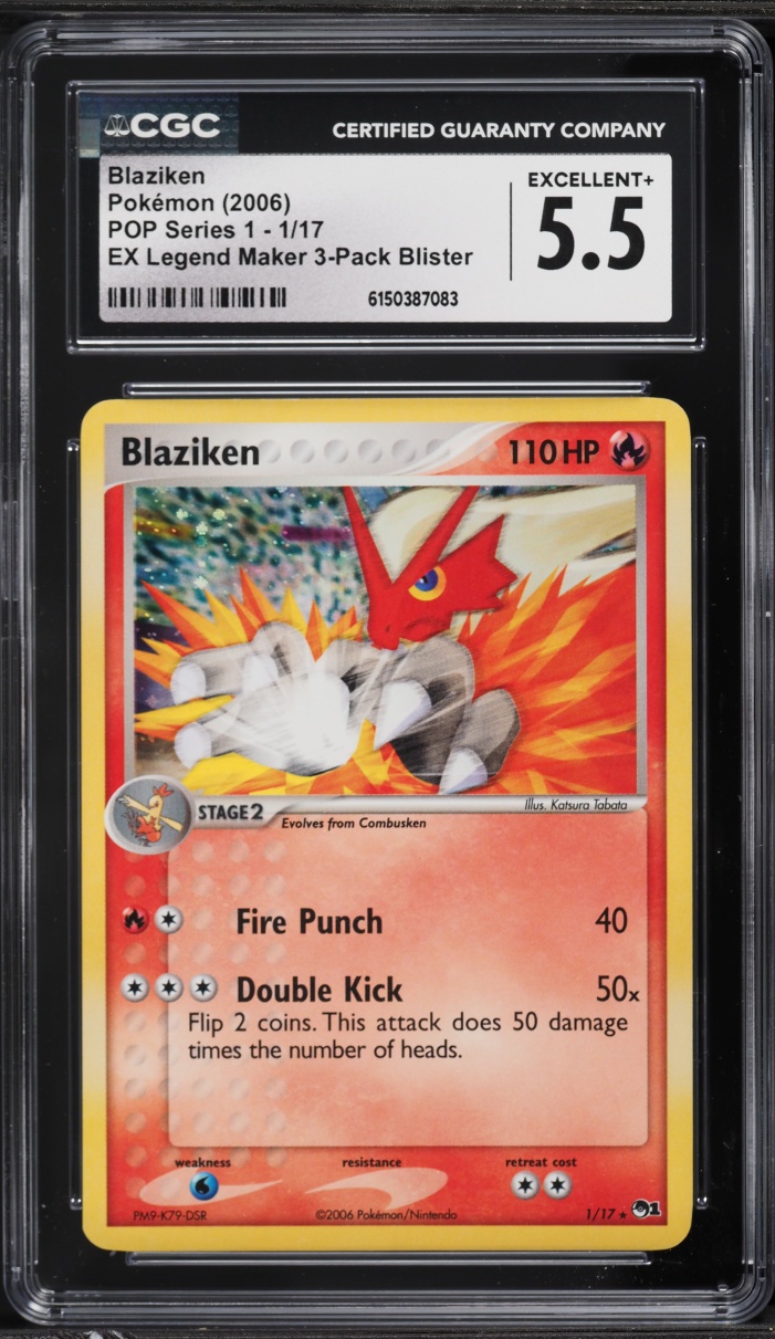 2006 Pokemon POP Series 1 Holo Blaziken #1 CGC 5.5 EX+