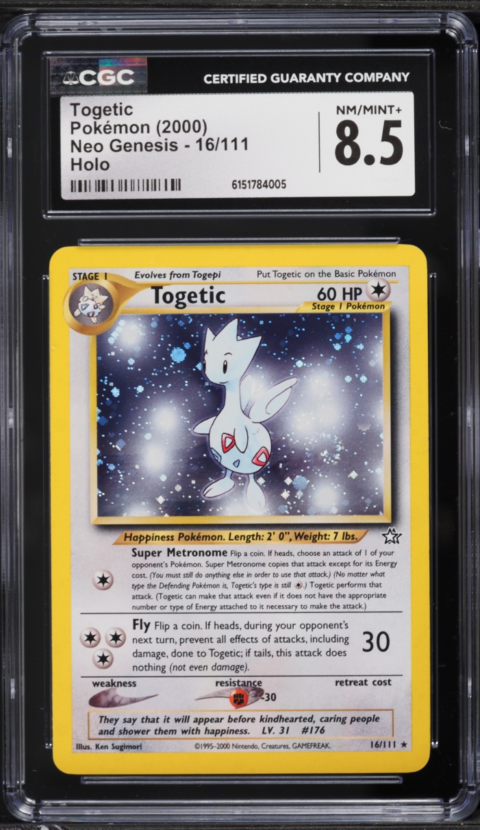 2000 Pokemon Neo Genesis Holo Togetic #16 CGC 8.5 NM-MT+