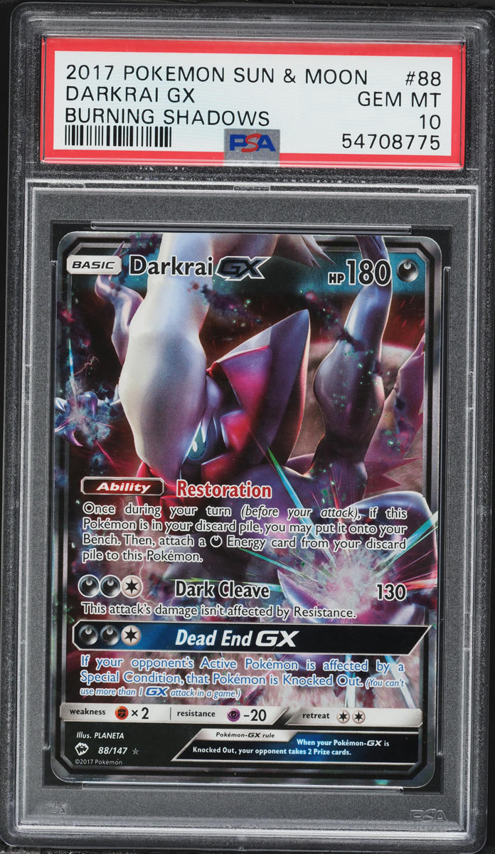 2017 Pokemon Sun & Moon Burning Shadows Holo Darkrai GX #88 PSA 10 GEM MINT