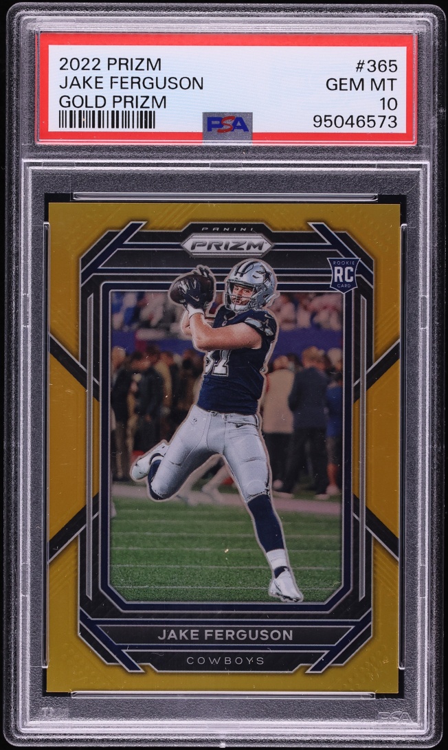 2022 Panini Prizm Gold Jake Ferguson ROOKIE 10/10 #365 PSA 10 GEM MINT