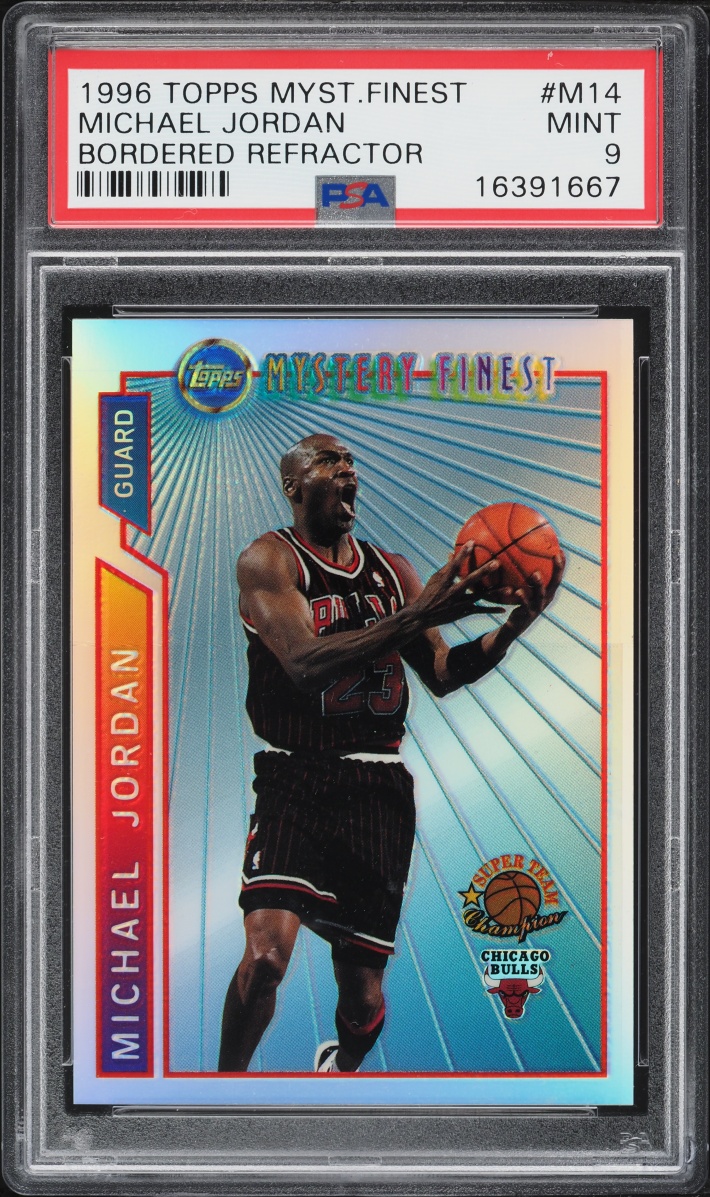 1996 Topps Mystery Finest Bordered Refractor Michael Jordan #M14 PSA 9 MINT