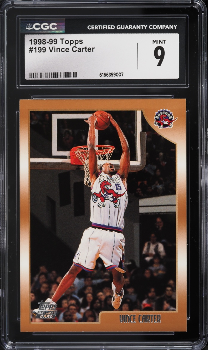 1998 Topps Basketball Vince Carter ROOKIE #199 CGC 9 MINT