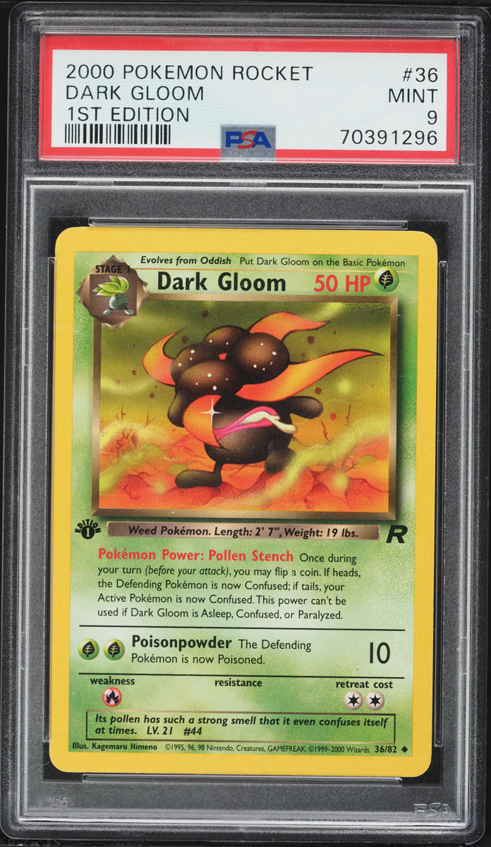 2000 Pokemon Team Rocket 1st Edition Dark Gloom #36 PSA 9 MINT