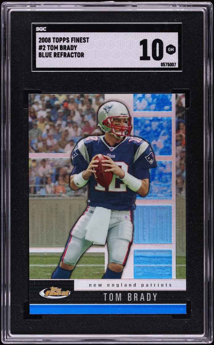 2008 Finest Blue Refractor Tom Brady #2 SGC 10 GEM MINT
