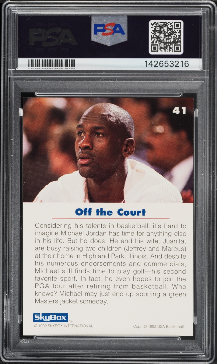 1992 Skybox USA Basketball Michael Jordan #41 PSA 8 NM-MT