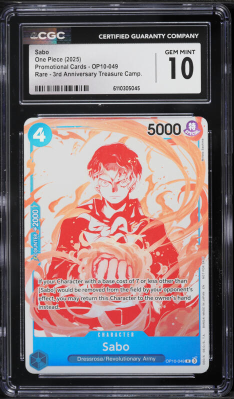 2025 One Piece Promo 3rd Anniversary Treasure Alt Art Sabo #OP10