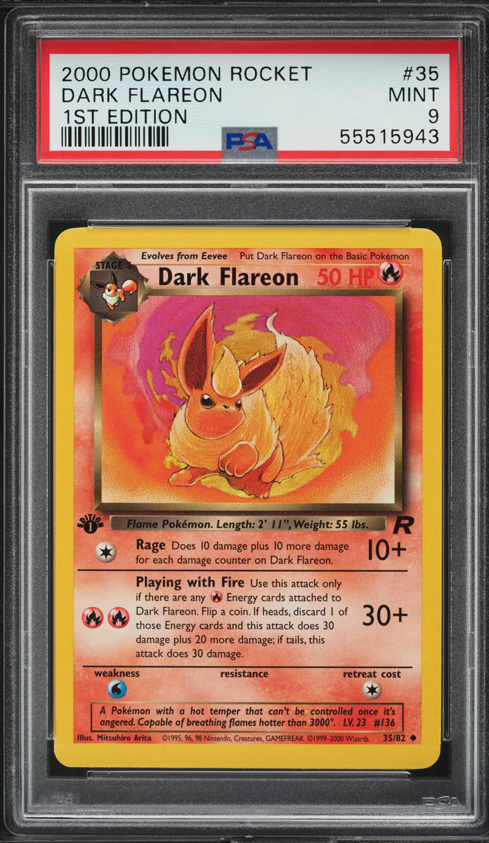 2000 Pokemon Team Rocket 1st Edition Dark Flareon #35 PSA 9 MINT