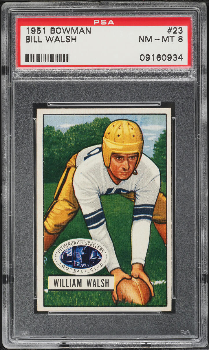 1951 Bowman Bill Walsh #23 PSA 8 NM-MT