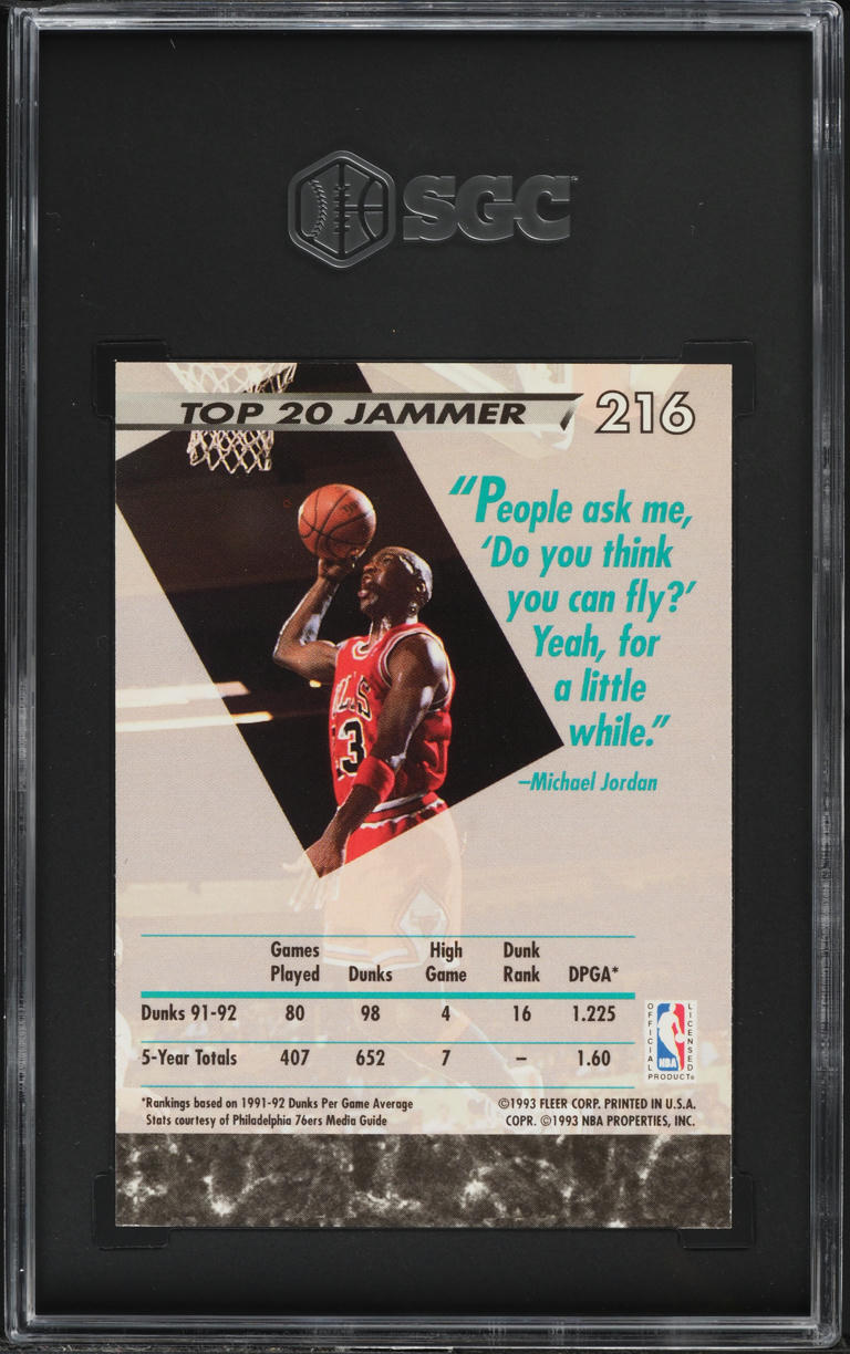1992 Ultra Jam Session Michael Jordan #216 SGC 7 NRMT