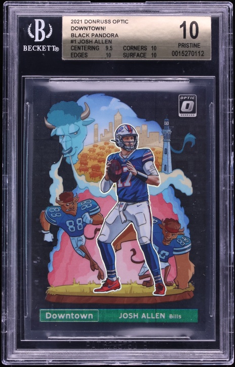 2021 Donruss Optic Downtown! Black Pandora Josh Allen /25 #DT-1 BGS 10 PRISTINE