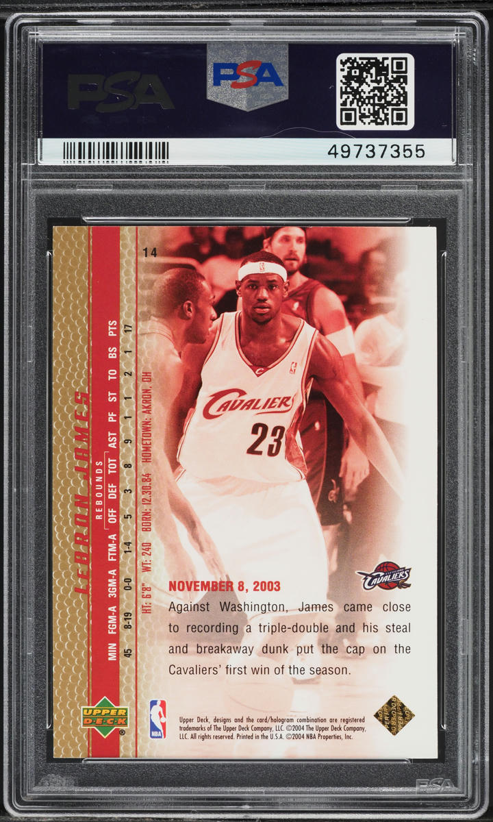 2003 Upper Deck Phenomenal Beginnings Gold LeBron James ROOKIE #14 PSA 10 GEM