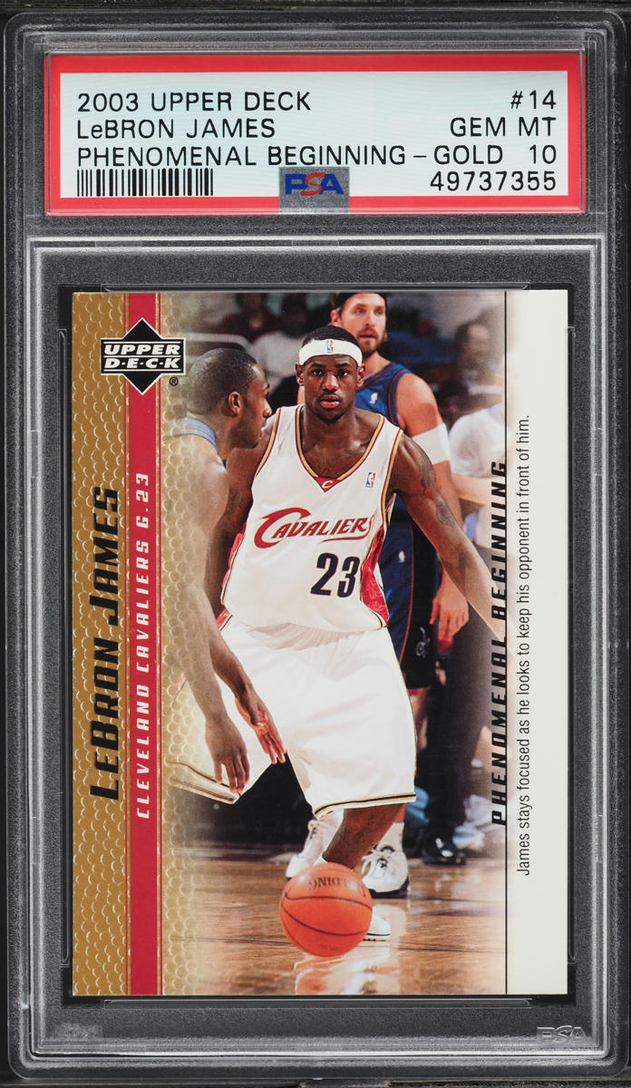 2003 Upper Deck Phenomenal Beginnings Gold LeBron James ROOKIE #14 PSA 10 GEM